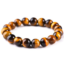 Load image into Gallery viewer, Minimalist 4mm 6mm 8mm 10mm Tiger eyes Beads Bracelet Men Charm Natural Stone Braslet For Man Handmade Casual Jewelry Pulseras  geneviere 10mm  