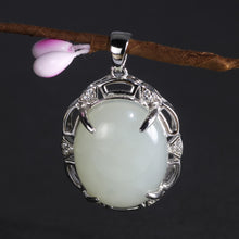 Load image into Gallery viewer, Natural Gemstone Jade Lucky Pendant Genuine Sterling Silver 925 For Women Geometrical Necklace Jewelry Making  Handmadebynepal   