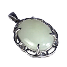 Indlæs billede til gallerivisning Natural Gemstone Jade Lucky Pendant Genuine Sterling Silver 925 For Women Geometrical Necklace Jewelry Making  Handmadebynepal   