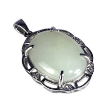 Charger l&#39;image dans la galerie, Natural Gemstone Jade Lucky Pendant Genuine Sterling Silver 925 For Women Geometrical Necklace Jewelry Making  Handmadebynepal   
