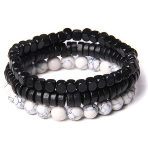 Natural Labradorite Bracelets Set Clear Energy Real Hematite Bracelets Men Polished Black Onyx Stone Beads Bracelets For Women  Handmadebynepal   