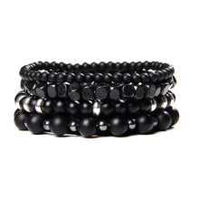 Afbeelding in Gallery-weergave laden, Natural Labradorite Bracelets Set Clear Energy Real Hematite Bracelets Men Polished Black Onyx Stone Beads Bracelets For Women  Handmadebynepal 19cm 2 