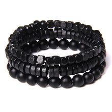 Afbeelding in Gallery-weergave laden, Natural Labradorite Bracelets Set Clear Energy Real Hematite Bracelets Men Polished Black Onyx Stone Beads Bracelets For Women  Handmadebynepal   