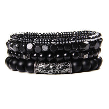 Afbeelding in Gallery-weergave laden, Natural Labradorite Bracelets Set Clear Energy Real Hematite Bracelets Men Polished Black Onyx Stone Beads Bracelets For Women  Handmadebynepal 19cm 3 