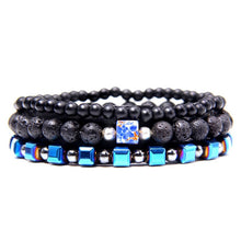 Afbeelding in Gallery-weergave laden, Natural Labradorite Bracelets Set Clear Energy Real Hematite Bracelets Men Polished Black Onyx Stone Beads Bracelets For Women  Handmadebynepal   