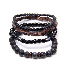 Load image into Gallery viewer, Natural Labradorite Bracelets Set Clear Energy Real Hematite Bracelets Men Polished Black Onyx Stone Beads Bracelets For Women  Handmadebynepal   