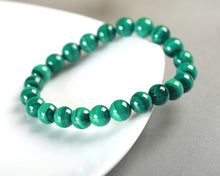 Load image into Gallery viewer, Natural Semi Precious Stone Round Malachite Beads Bracelet Green Color  6mm/8mm/10mm Size For Choose Lucky Amulet Prayer  Handmadebynepal   