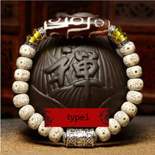 画像をギャラリービューアに読み込む, Natural Xingyue Bodhi Seed Bracelet With Dzi 9 Eyes Tibetan Buddhism Mala Beads Bracelet Unisex Prayer Meditation OM Jewelry  Handmadebynepal type1  