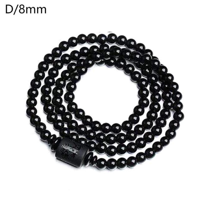 Handmadebynepal New Natural Black Obsidian Bead Dragon Phoenix Strand Bracelet For Men Women Couples Lovers Totem Buddha Lucky Amulet Jewelry  Handmadebynepal D  