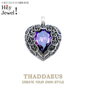 Pendant Purple Winged Heart Brand New 925 Sterling Silver Glam Jewelry Europe Accessorie Gift For Woman  Handmadebynepal purple  