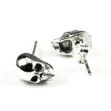 Afbeelding in Gallery-weergave laden, Real 925 Sterling Silver Skull Earrings Studs Set Small Rock Punk Gothic Vintage Jewelry For Men And Women Brinco Masculino  Handmadebynepal   