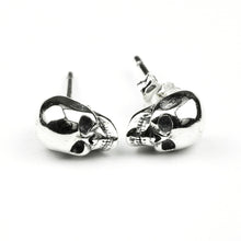 Afbeelding in Gallery-weergave laden, Real 925 Sterling Silver Skull Earrings Studs Set Small Rock Punk Gothic Vintage Jewelry For Men And Women Brinco Masculino  Handmadebynepal Default  