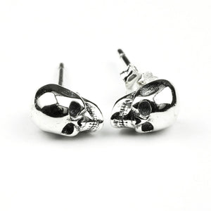 Real 925 Sterling Silver Skull Earrings Studs Set Small Rock Punk Gothic Vintage Jewelry For Men And Women Brinco Masculino  Handmadebynepal Default  