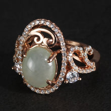 画像をギャラリービューアに読み込む, Real 925 Sterling Silver Vintage Jewelry Sets For Women Natural Jade Stone Setting Butterfly And Flowers Design Luxury Jewelry  Handmadebynepal Rings  