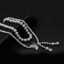 Cargar imagen en el visor de la galería, Real natural freshwater double pearl necklace for women,wedding choker necklace anniversary gift  Handmadebynepal   