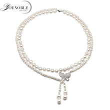 Laden Sie das Bild in den Galerie-Viewer, Real natural freshwater double pearl necklace for women,wedding choker necklace anniversary gift  Handmadebynepal   