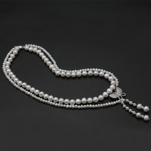 Indlæs billede til gallerivisning Real natural freshwater double pearl necklace for women,wedding choker necklace anniversary gift  Handmadebynepal   