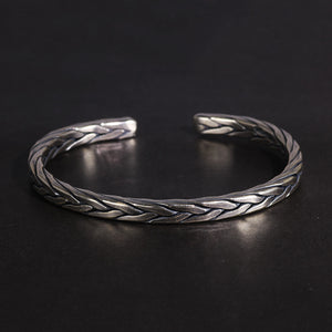 Retro Sterling Silver 925 Punk Bracelet Men Twist Vintage Viking Bangles Open Cuff Bracelets Men&#39;s jewelry pulseira masculina  Handmadebynepal   