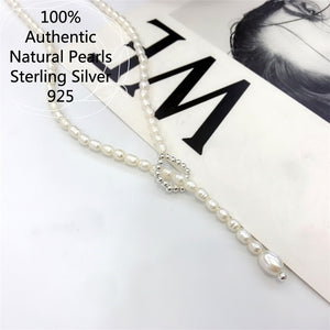 Sterling Silver Plata 925 Ball Pearl Initial Necklace Chain Collares Collar Para Mujer For Women 목걸이 Collier Femme Original 2022  Handmadebynepal   
