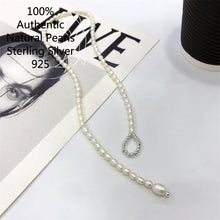 Load image into Gallery viewer, Sterling Silver Plata 925 Ball Pearl Initial Necklace Chain Collares Collar Para Mujer For Women 목걸이 Collier Femme Original 2022  Handmadebynepal   