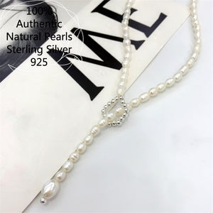 Sterling Silver Plata 925 Ball Pearl Initial Necklace Chain Collares Collar Para Mujer For Women 목걸이 Collier Femme Original 2022  Handmadebynepal   