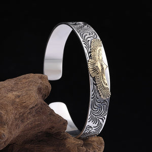 S925 Sterling Silver Bracelets for Men Women New Fashion Eternal Vine Totem Flying Eagle Bangle Pure Argentum Hand Jewelry  Handmadebynepal   