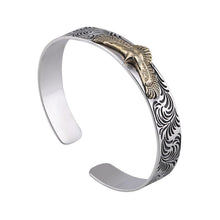 画像をギャラリービューアに読み込む, S925 Sterling Silver Bracelets for Men Women New Fashion Eternal Vine Totem Flying Eagle Bangle Pure Argentum Hand Jewelry  Handmadebynepal   