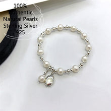 画像をギャラリービューアに読み込む, Sterling Silver Pearl Elastic Rope Bracelet 925 sterling silver Original Jewelry  Handmadebynepal   