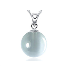 Carica l&#39;immagine nel visualizzatore di Gallery, Cat&#39;s Eye Pendant 925 Sterling Silver Round Natural Stone Pendant For Women  Charm Necklace Fashion Jewelry  Handmadebynepal   