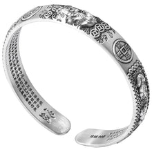 Load image into Gallery viewer, Solid S999 Sterling Silver Brave Troops Bangle for Women and Men Bring In Wealth and Treasure Bracelet Buddhist Jewelry  Handmadebynepal   