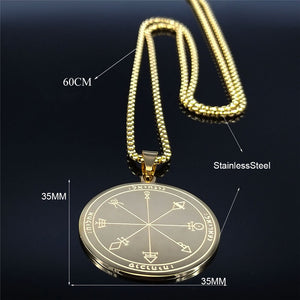 Handmadebynepal Talisman Of Protection Good Luck Wealth Seal Of Solomon Stainless Steel Necklaces &amp; Pendants Women/Men Jewelry joyas  Handmadebynepal   