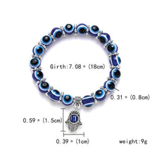 Charger l&#39;image dans la galerie, Handmadebynepal Turkish Lucky Evil Eye Bracelets Blue Evil Eye Bead Bracelet Men Women Handmade Lucky Jewelry Charm Bracelet Female  genevierejoy blue evil eyes  