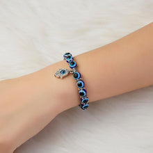 Laden Sie das Bild in den Galerie-Viewer, Handmadebynepal Turkish Lucky Evil Eye Bracelets Blue Evil Eye Bead Bracelet Men Women Handmade Lucky Jewelry Charm Bracelet Female  genevierejoy   