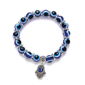 Handmadebynepal Turkish Lucky Evil Eye Bracelets Blue Evil Eye Bead Bracelet Men Women Handmade Lucky Jewelry Charm Bracelet Female  genevierejoy   