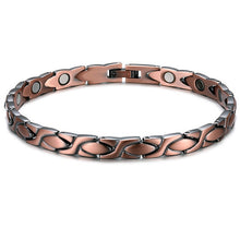 Afbeelding in Gallery-weergave laden, Handmadebynepal Vintage Pure Copper Magnetic Pain Relief Bracelet for Men Therapy Double Row Magnets Link Chain Men Jewelry  geneviere C11 361188  