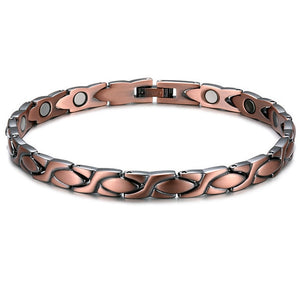 Handmadebynepal Vintage Pure Copper Magnetic Pain Relief Bracelet for Men Therapy Double Row Magnets Link Chain Men Jewelry  geneviere C11 361188  