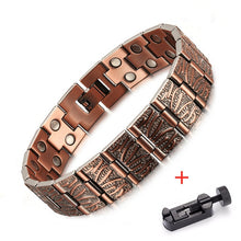 Indlæs billede til gallerivisning Handmadebynepal Vintage Pure Copper Magnetic Pain Relief Bracelet for Men Therapy Double Row Magnets Link Chain Men Jewelry  geneviere c1 with tool 203027829  