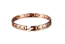 Afbeelding in Gallery-weergave laden, Handmadebynepal Vintage Pure Copper Magnetic Pain Relief Bracelet for Men Therapy Double Row Magnets Link Chain Men Jewelry  geneviere C10 361187  
