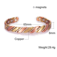 Laden Sie das Bild in den Galerie-Viewer, Handmadebynepal Copper Bracelets for Women Rose Gold-color Health Energy Magnetic Copper Adjustable Cuff Bracelets &amp; Bangles  Handmadebynepal   